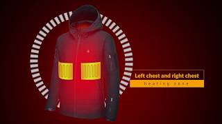 DEWBU Heated Jacket Outdoor Soft Shell Heating Clothing with 7.4V Battery Pack