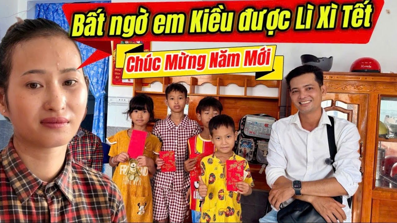 Bất ngờ em Kiều được lì xì Tết 