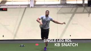 Single leg RDL kettle bell snatches