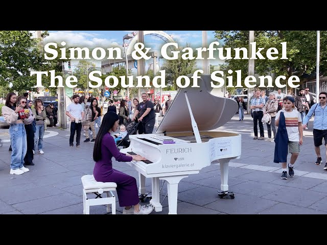 The Sound of Silence by Simon u0026 Garfunkel (Piano Cover) | Street Piano Performance | YUKI PIANO class=
