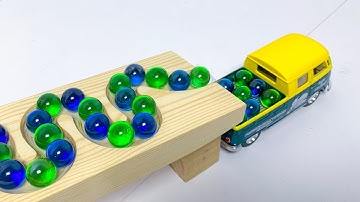 Marble Run ASMR ♫ HABA Slope & Wooden Track, Pickup Truck, Wooden Slope, マーブルラン ASMR