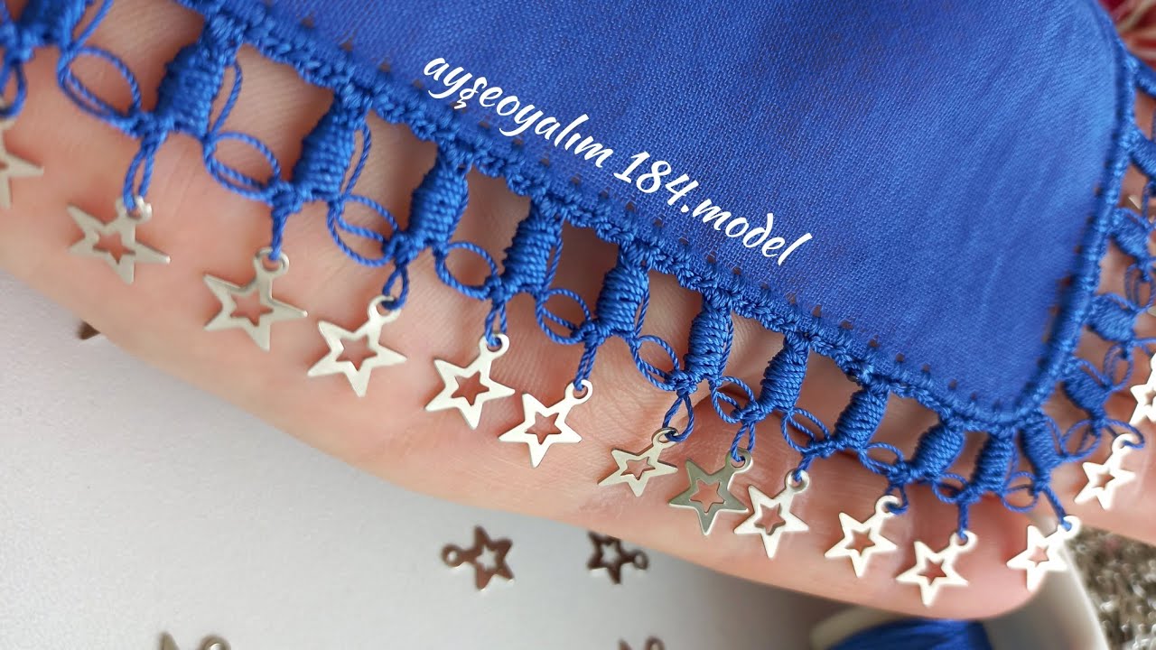 Şıkır şıkır fıstık dolgulu tek sırada biten yıldız pul oyası (@ayseoyalim )184. model