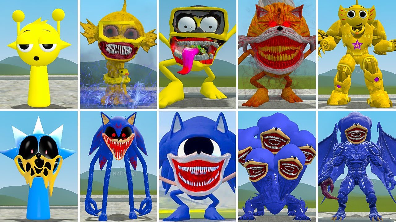 EVOLUTION OF ALL ZOOCHOSIS SONIC TAILS TAPES VS ALL SONIC HYDRA SONIC FAMILY ? in Garrysmod!,...