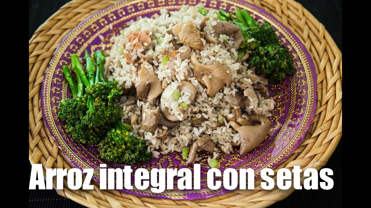 Arroz integral con setas deshidratadas