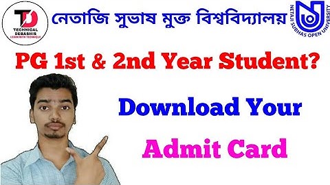 NSOU PG 1st & 2nd Year All Student Download Your Admit Card
