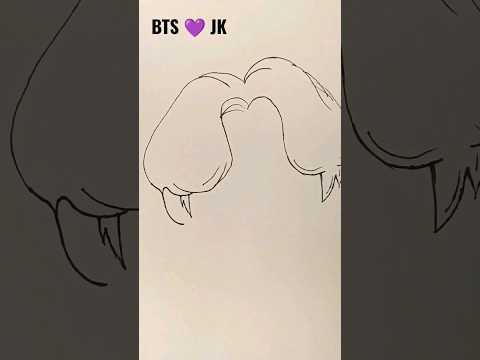 BTS 💜JK DRAWING..♥️Tutorial #army #jungkook #shorts #btsarmy #jhope #jin #suga #taehyung #howtodraw