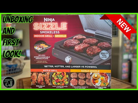 Ninja Sizzle Smokeless Indoor Grill and Griddle with Recipes