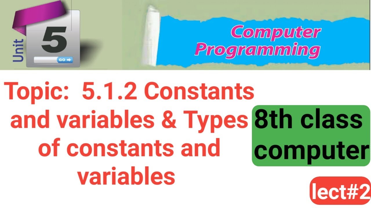 Variables and constants | types of variables and constants | 8th class ...