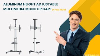 Manhattan  Aluminum height adjustable multimedia monitor cart  37 to 86 inches
