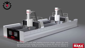 Large double gantry five-axis machining center, with really high efficiency.