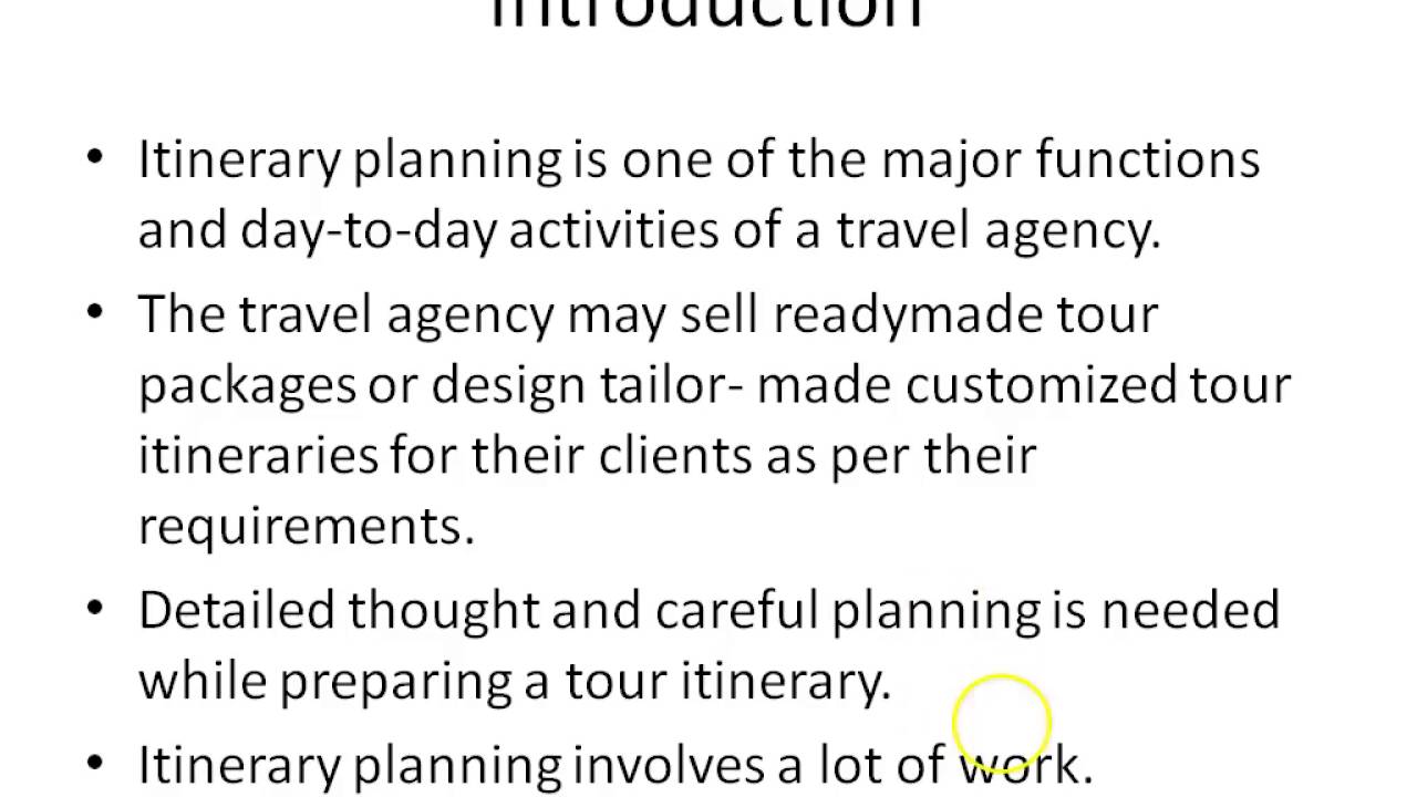 Fundamentals of Itinerary planning 1 YouTube