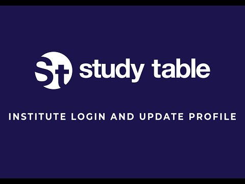 Institute Login and Update Profile | Demonstration for Institutes | Study Table