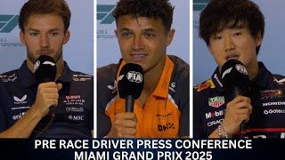 Exclusive Lando Norris, Pierre Gasly & Yuki Tsunoda 2025 Miami Grand Prix  F1 Press Conference