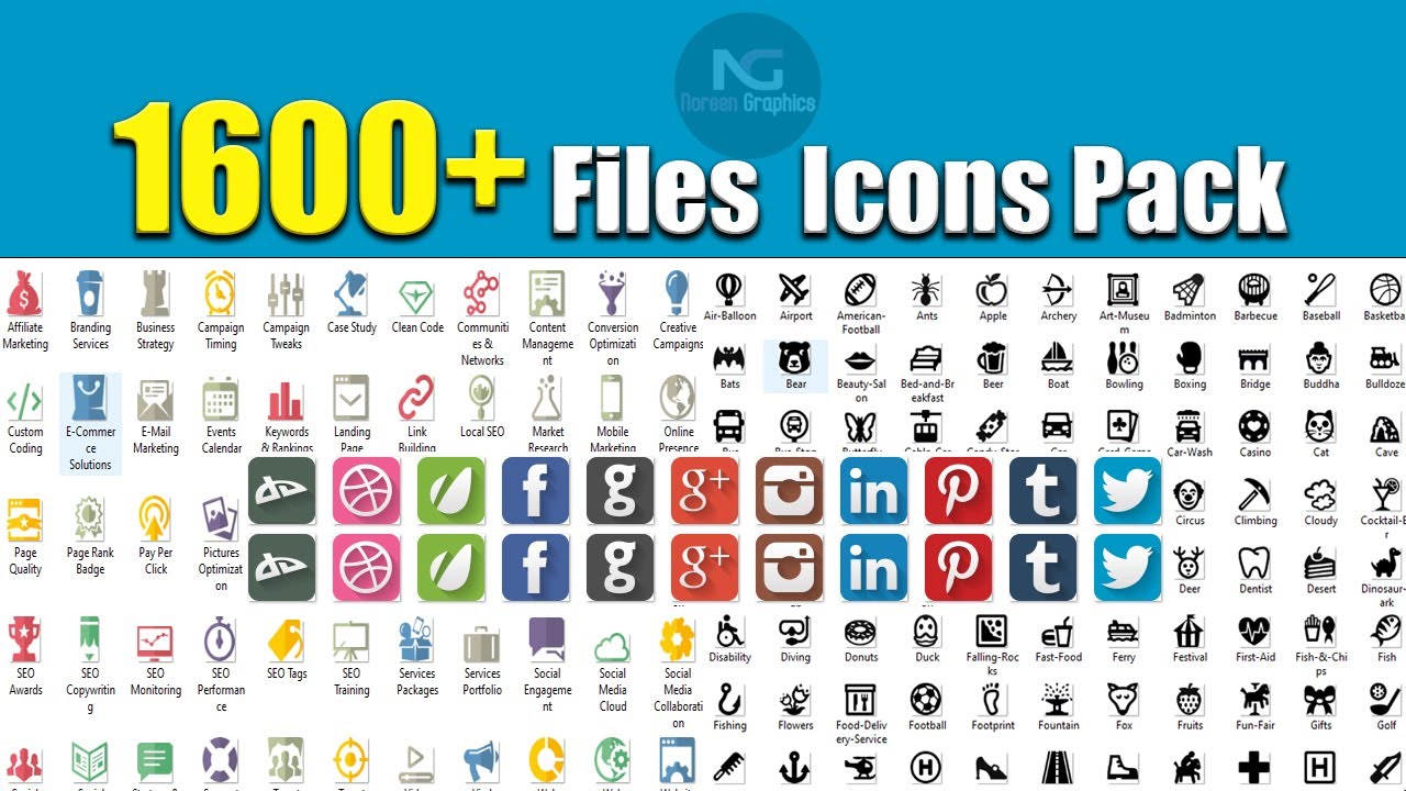1600+ Icons Pack Download In PSD EPS AI PNG JPG Files - YouTube