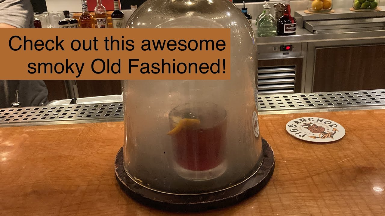 Ordering a smoked Old Fashioned on a cruise while onboard the Carnival Horizon at Guy’s Pig & Anchor