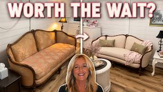 Was My Antique Sofa Worth the Wait /She Shed Reveal + $35 Shabby Chic Chair Makeover!