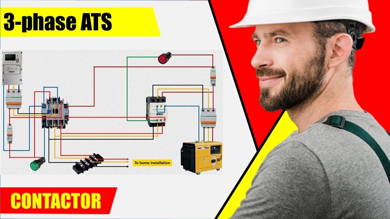 3 phase ats wiring diagram | automatic transfer switch - YouTube