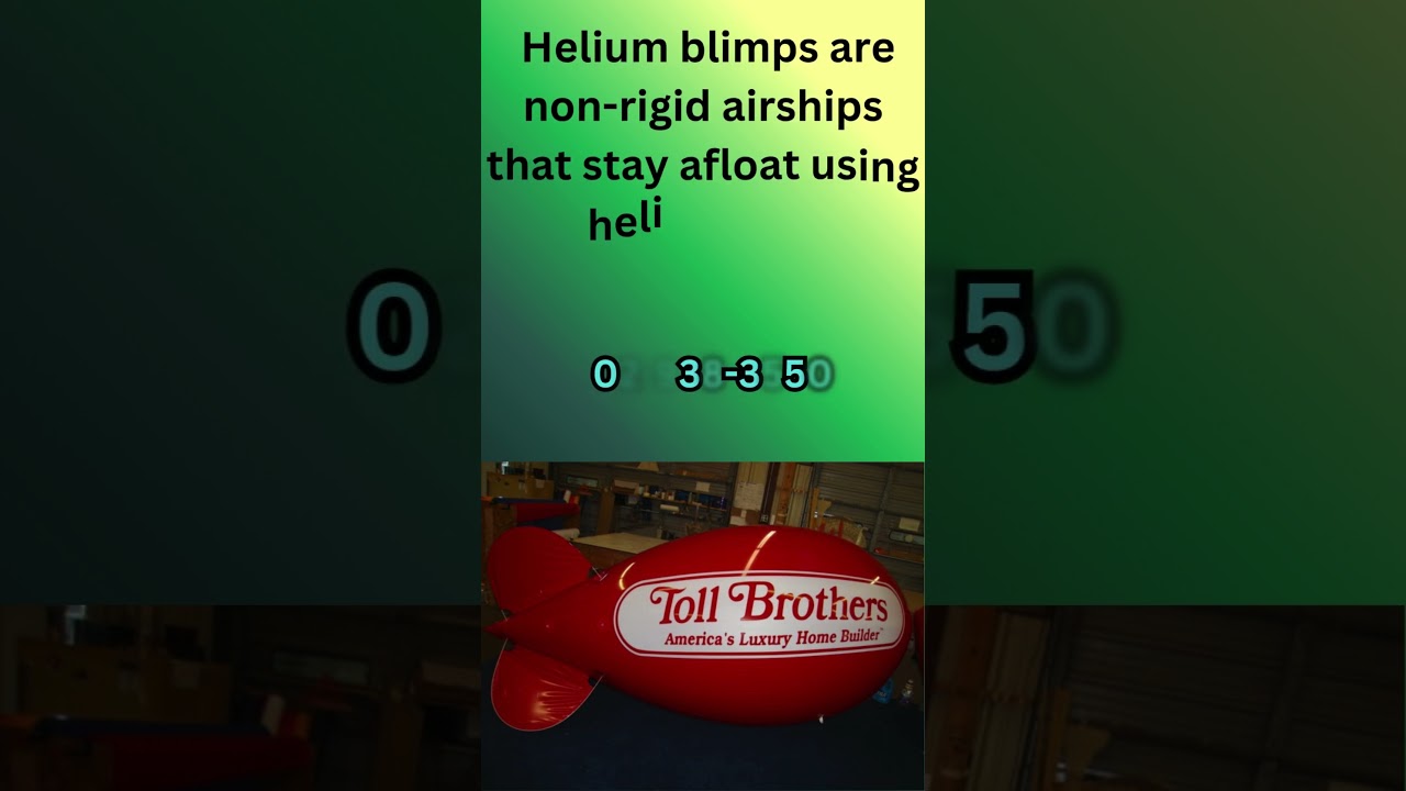 Helium blimps are non-rigid airships that stay afloat using helium gas. 
