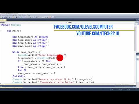 VB.net Console program to check temperature using while loop