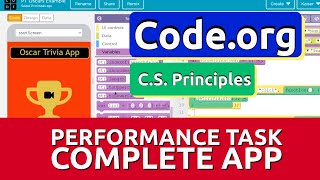 Code.org Performance Task Prep Tutorial | PT Example App, Code Explained, Written Response Tutorial screenshot 5