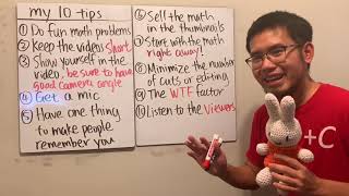 10 tips for starting a math YouTube channel