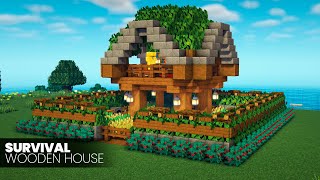⛏️ Minecraft Build Tutorial 🌳 Survival Wooden House