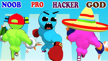 NOOB vs PRO vs HACKER vs GOD in Level Up Runner Gameplay - Who are you?