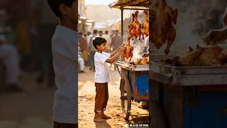 Cute Baby Steals Roasted Chicken To Satisfy His Fathers Hunger