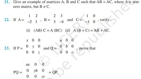 MATH NCERT EXEMPLAR MATRICES Q21 TO Q40 SOLUTIONS OF CHAPTER-3 CLASS-12th