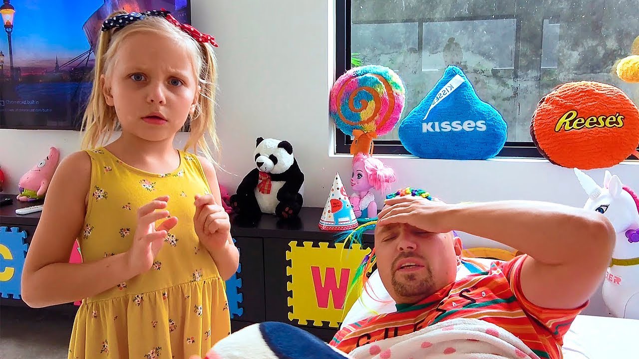 Alice helps Sick Daddy and more kids funny video