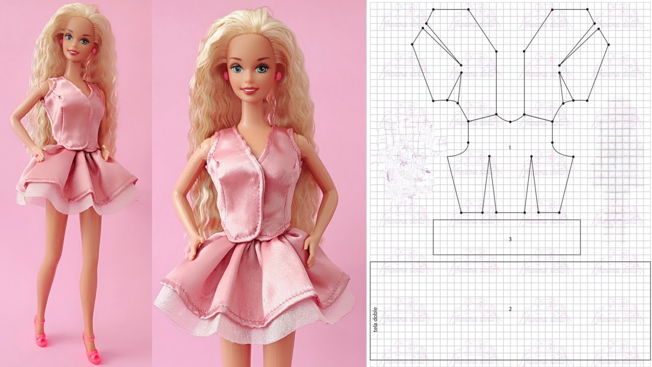 163 falda y chaleco para Barbie antigua (patrones en la descripción)