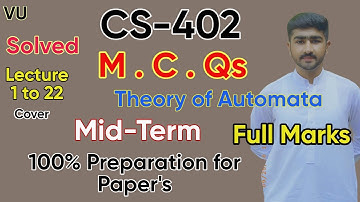 CS402 MidTerm Solved MCQs 2022 | Spring 100% Correct | Theory OF Automata By Usama Rajpoot
