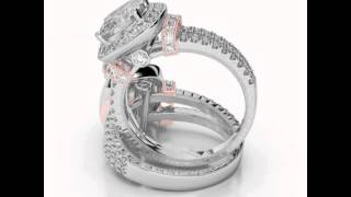 Halo Split Shank Shoulder Pave Diamond Engagement Ring
