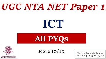 ICT | All PYQs| UGC NTA Paper 1 2022