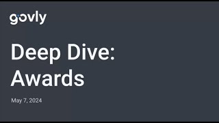 Govly deep dive webinar: Award data