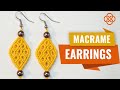 Macrame earrings diamond pattern | DIY macrame | Мacrame earrings for beginners