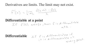 4.1-1 Existance of Limits and Derivatives