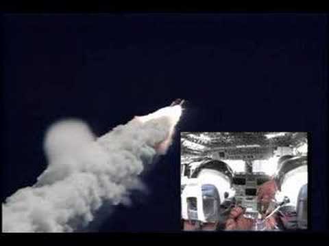 STS-65 Launch Superimposed Cockpit