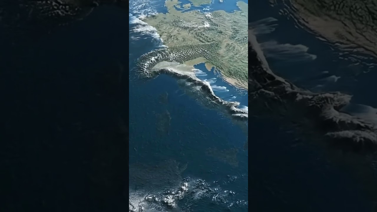 Tsunami Engulfs Italy and Surrounding Nations – AI Space Simulation 🌊🇮🇹