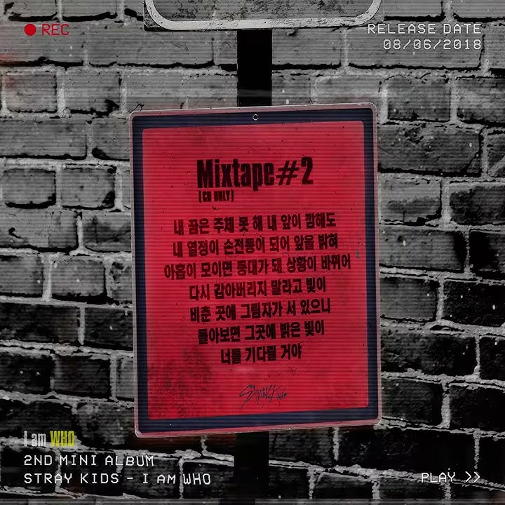 Stray Kids 2ND MINI ALBUM “I am WHO” Inst. Lyric Card 8 “Mixtape#2”