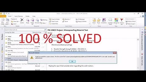 Could not install the custom actions while open outlook 2010
