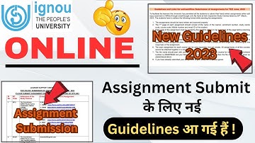 (Breaking News) Online Assignment Submit करने के लिए New Guidelines आ गई हैं_IGNOU EXAM UPDATE 2023
