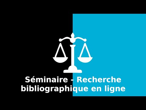 Séminaire Recherche bibliographique en ligne