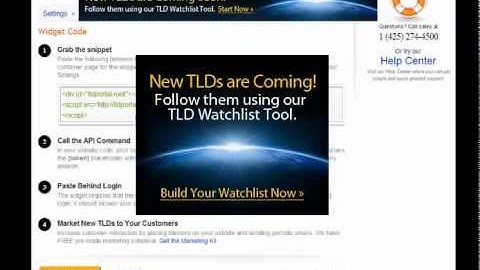 Setting Up the New TLDs Widget