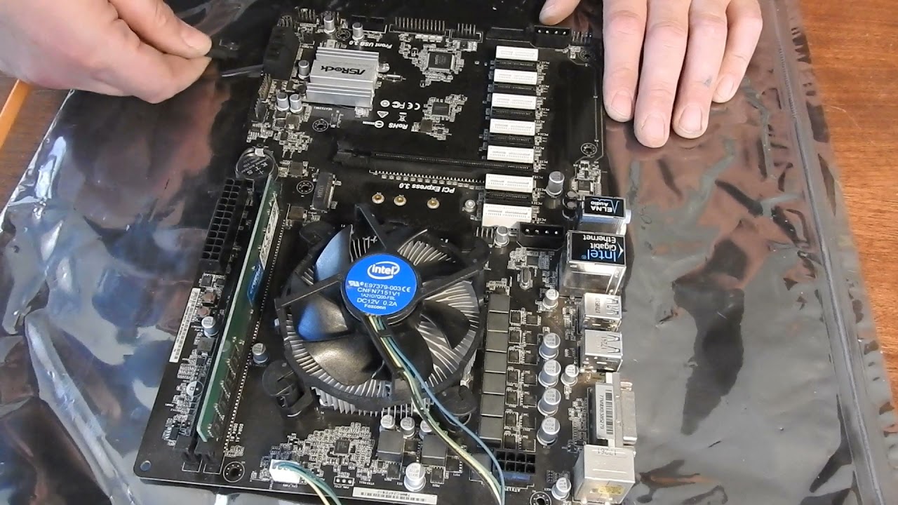 ASRock H110 PRO BTC+ CPU、CPUファン、メモリー付き マイニング