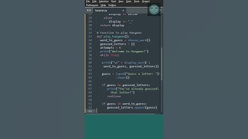 How To Code Hangman In Python? Python for beginners #short #python #programming