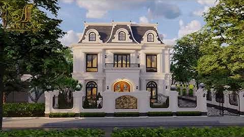 Mẫu biệt thự 2 tầng tân cổ điển Pháp đẹp (CĐT: ông Hồng - Phú Thọ) BT22413