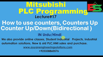 17-How to use Counters ,Counter up and counter down in Mitsubishi plc in Urdu/Hindi Lecture#17