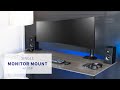 Standv100hu pneumatic arm single ultrawide monitor desk mount with usb by vivo