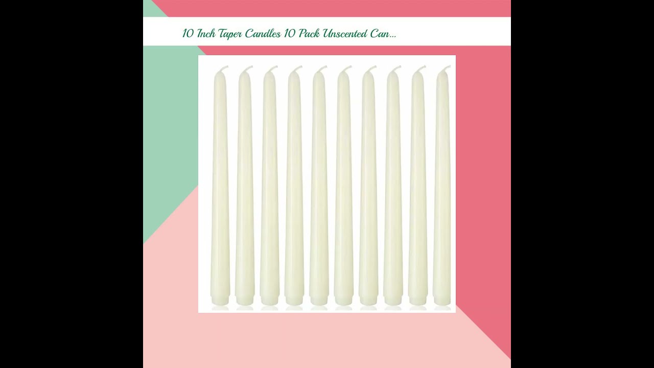 10 Inch Taper Candles 10 Pack Unscented Candlesticks for Dinner Wedding Christmas Home Decor Eleg...